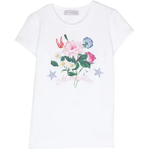 Jersey T-Shirt Bouquet Monnalisa - Monnalisa - Modalova