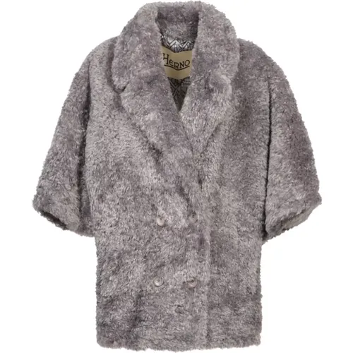 Grey Faux Fur Jacket Aw24 , female, Sizes: M, XS, S - Herno - Modalova