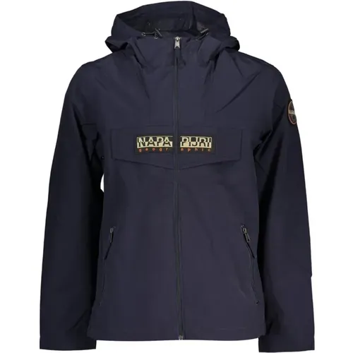 Wasserdichte Sportjacke mit Kapuze und Kontrastdetails , Herren, Größe: XS - Napapijri - Modalova