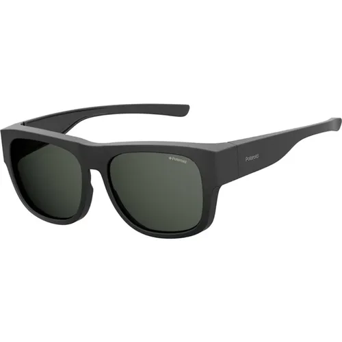 Matt Schwarze Sonnenbrille für Männer , Herren, Größe: 57 MM - Polaroid - Modalova