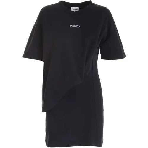 Asymmetrical Logo T-Shirt Dress , female, Sizes: M - Kenzo - Modalova