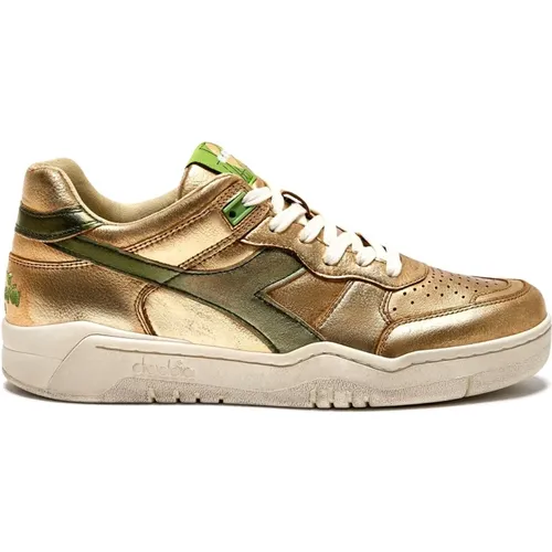 Metallische Leder Sneakers , Damen, Größe: 36 EU - Diadora - Modalova