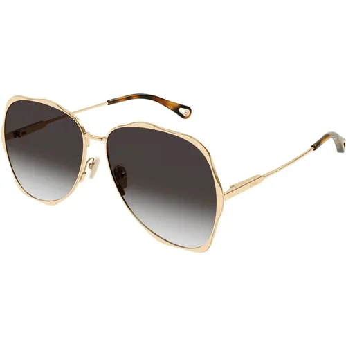 Gold/Grau Sonnenbrille,Sunglasses,Gold Gradient Braun Sonnenbrille,Gold Gradient Grüne Sonnenbrille - Chloé - Modalova