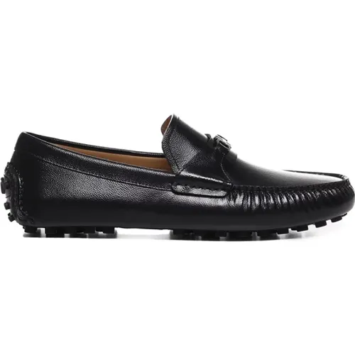 Schwarze flache Schuhe mit Gancini-Ornament , Herren, Größe: 41 EU - Salvatore Ferragamo - Modalova