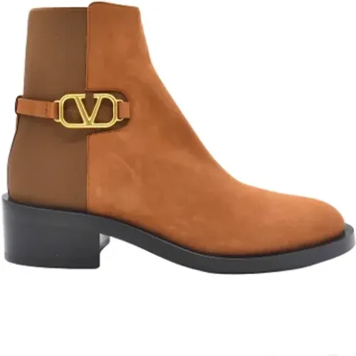 Pre-owned Leather boots , female, Sizes: 7 1/2 UK - Valentino Vintage - Modalova