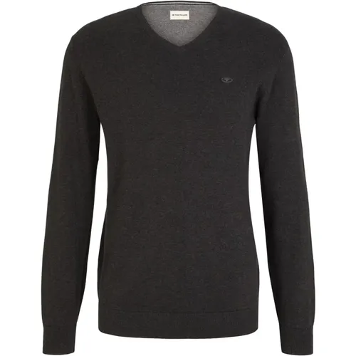 Pullover V-Ausschnitt Pullover Sweater V-Neck TT Basic LS , Herren, Größe: M - Tom Tailor - Modalova
