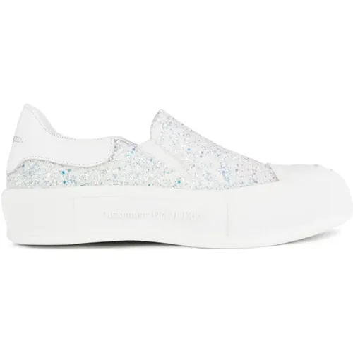 Glitter Slip On Sneakers , female, Sizes: 6 UK, 5 UK - alexander mcqueen - Modalova