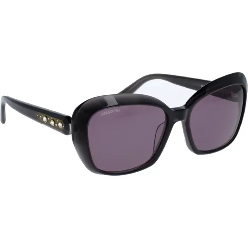 Iconic Sunglasses with Uniform Lenses , female, Sizes: 55 MM - Swarovski - Modalova