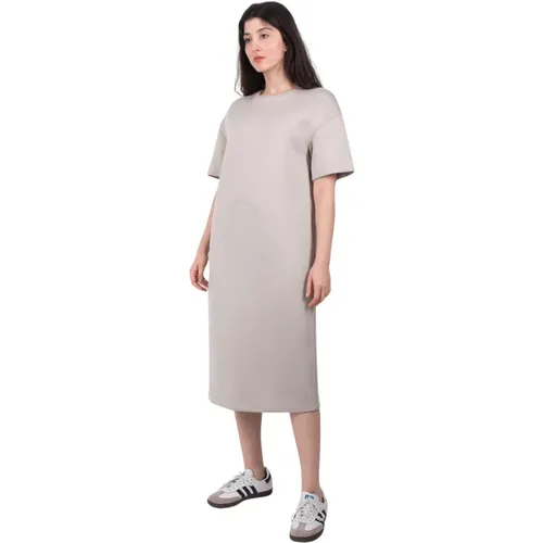 Califfo Jersey Kleid in Ecru , Damen, Größe: M - Max Mara - Modalova