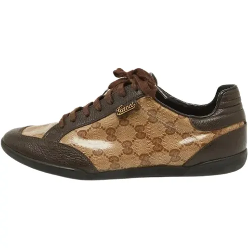 Pre-owned Coated canvas sneakers , male, Sizes: 5 1/2 UK - Gucci Vintage - Modalova