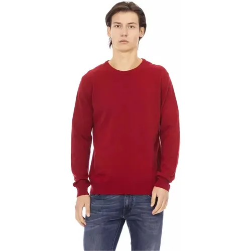 Luxuriöser Crewneck Sweater in Rot , Herren, Größe: S - Baldinini - Modalova