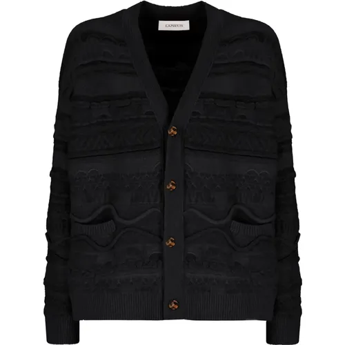 Cardigan Fantasia Jacquard , Herren, Größe: S - Laneus - Modalova