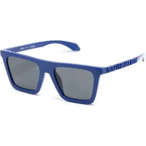 Blaue Sonnenbrille mit Originalzubehör , Herren, Größe: 53 MM - Versace - Modalova