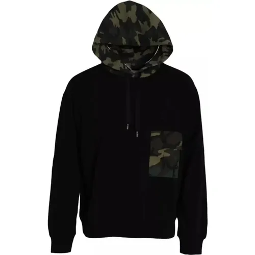 Camouflage Kapuzenpullover mit Repariertem Ärmel - Dolce & Gabbana - Modalova