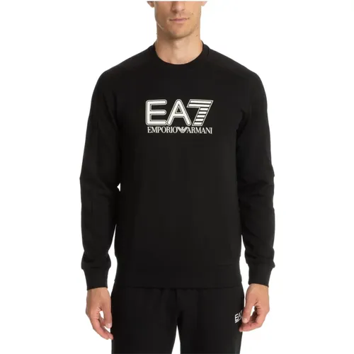 Gemustertes Logo-Sweatshirt , Herren, Größe: L - Emporio Armani EA7 - Modalova