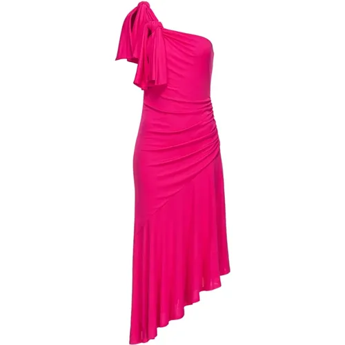 Flounce One-Shoulder Dress , female, Sizes: XS - pinko - Modalova
