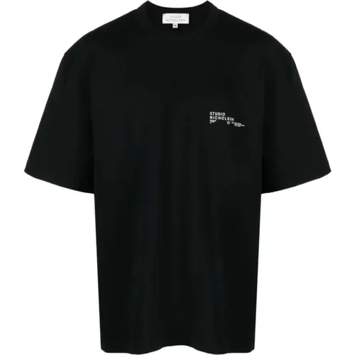 Schwarzes T-Shirt mit Logo-Print , Herren, Größe: S - Studio Nicholson - Modalova