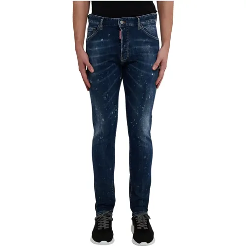 Blaue Skinny Jeans aus Denim , Herren, Größe: XL - Dsquared2 - Modalova