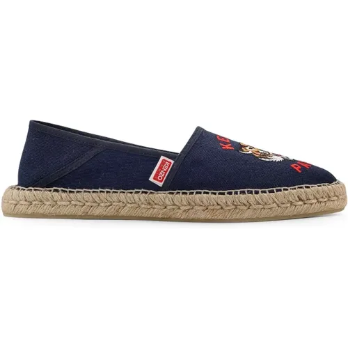 Canvas Espadrilles mit Besticktem Tiger-Logo , Herren, Größe: 43 EU - Kenzo - Modalova