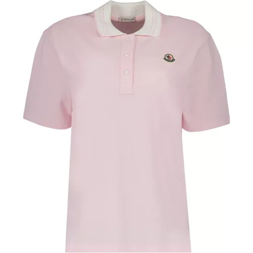 Classic Polo Shirt with Snap Buttons , female, Sizes: S - Moncler - Modalova