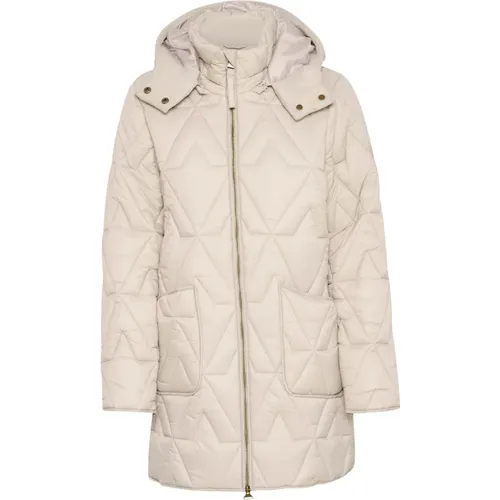 Quilted Mid Jacket Feather , female, Sizes: 3XL - Cream - Modalova