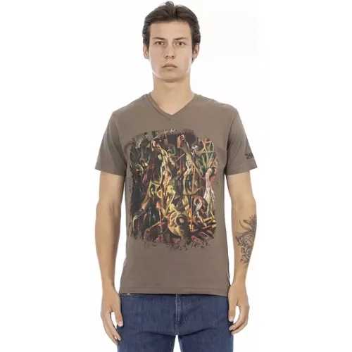 Action Braun V-Ausschnitt T-Shirt - Trussardi - Modalova