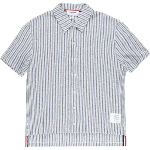 University Stripe Tweed Shirt , male, Sizes: M, L - Thom Browne - Modalova
