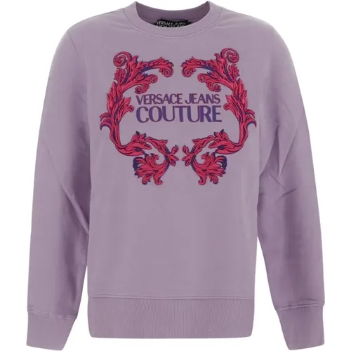 Baumwoll Logo Sweatshirt , Damen, Größe: S - Versace Jeans Couture - Modalova