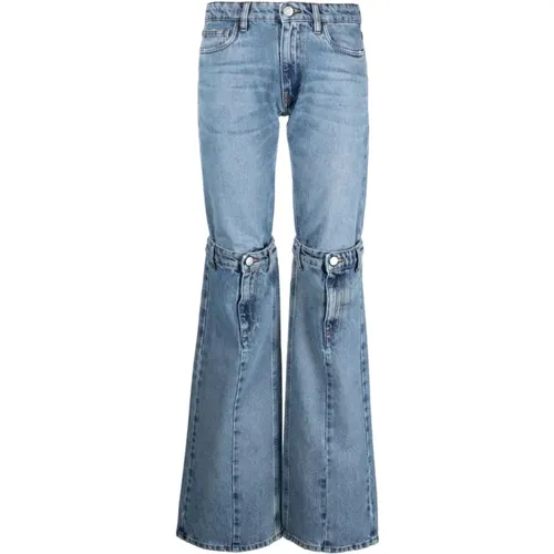 Open-Knit Panelled Flared Jeans , female, Sizes: XS - Coperni - Modalova
