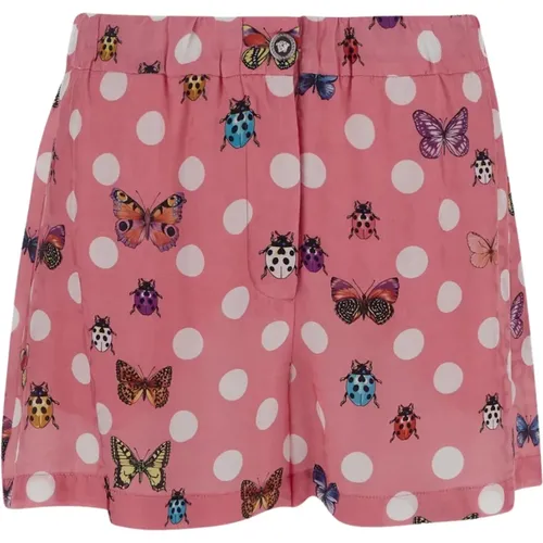 Logo Butterfly Pois Shorts , Damen, Größe: S - Versace - Modalova