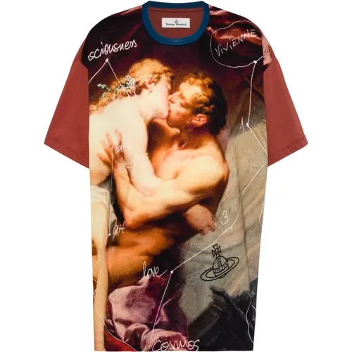 MultiColour Kiss Cotton T-shirt , male, Sizes: L - Vivienne Westwood - Modalova