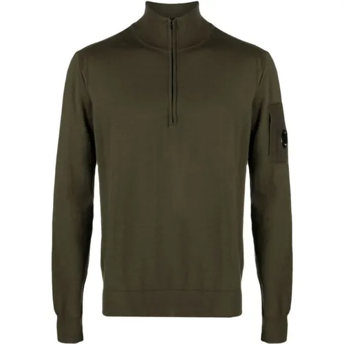 Casual Grauer Wollmischpullover , Herren, Größe: M - C.P. Company - Modalova