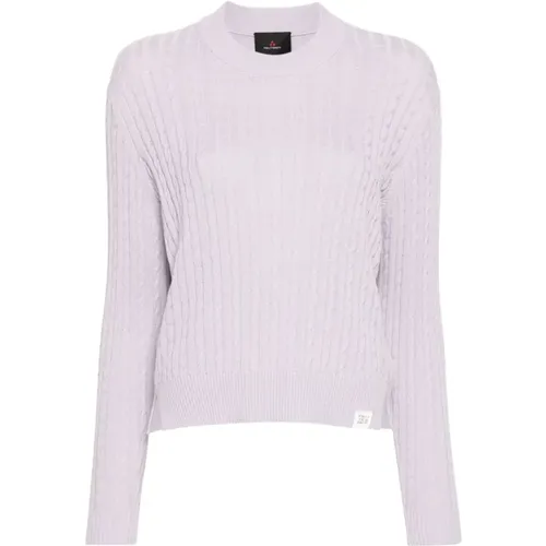 Lilac Cable Knit Sweater , female, Sizes: L - Peuterey - Modalova