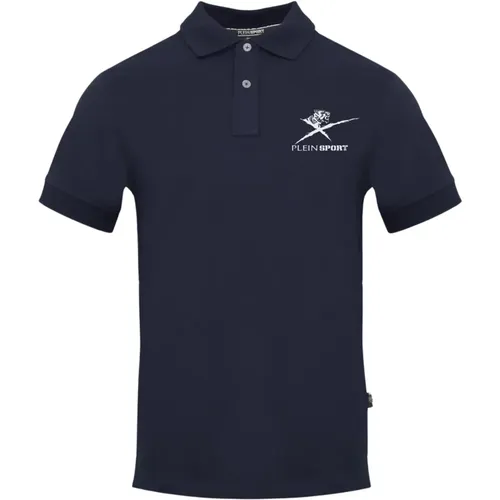 Solid Cotton Polo Shirt with Logo Detail , male, Sizes: 2XL, L, M, XL, S - Plein Sport - Modalova