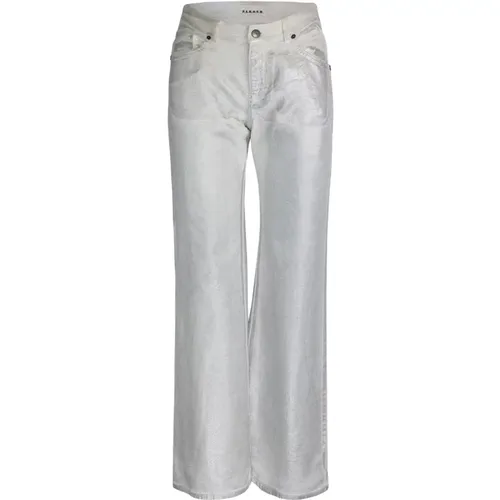 Metallic Finish Zipper Pants , Damen, Größe: L - P.a.r.o.s.h. - Modalova