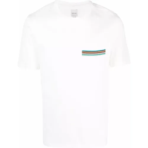 Künstlerstreifen Jersey Strick T-Shirt , Herren, Größe: S - Paul Smith - Modalova