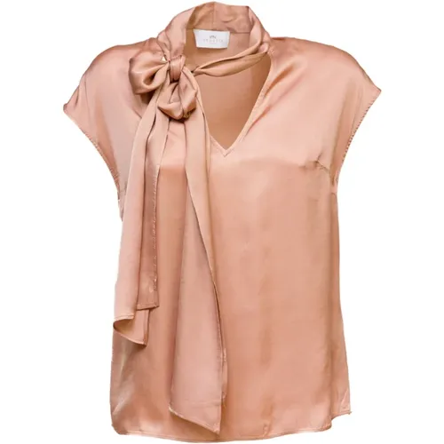 Satin Blouse with Viscose Scarf , female, Sizes: XL - Nenette - Modalova