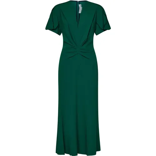 Draped Sleeve Midi Dress , female, Sizes: S - Victoria Beckham - Modalova