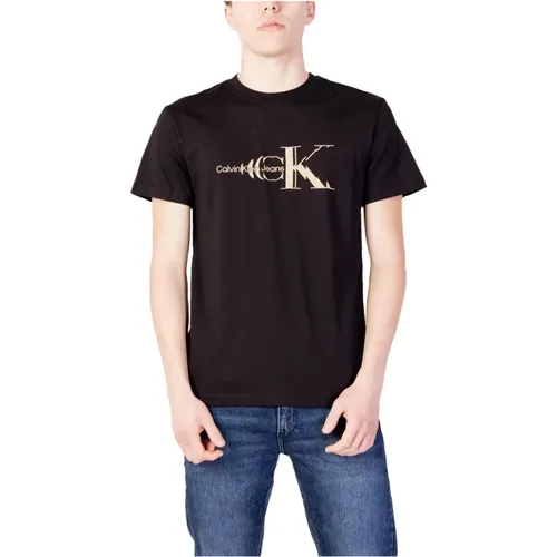 Schwarzes Print T-Shirt für Herren - Calvin Klein Jeans - Modalova