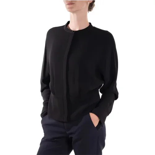 Fitted Button-Up Shirt , female, Sizes: L, S - Emporio Armani - Modalova