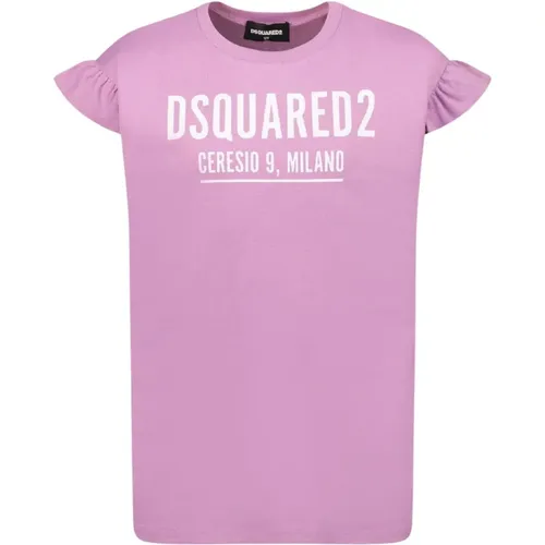 Rosa Rüschen T-Shirt für Mädchen - Dsquared2 - Modalova