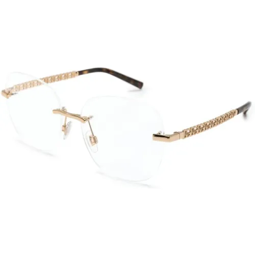 Goldene Optische Brille mit Original-Etui - Dolce & Gabbana - Modalova