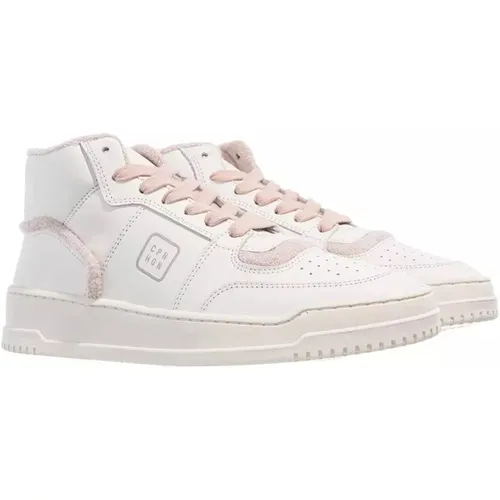 Weiße/Rosa Leder Sneakers , Damen, Größe: 40 EU - Copenhagen Shoes - Modalova