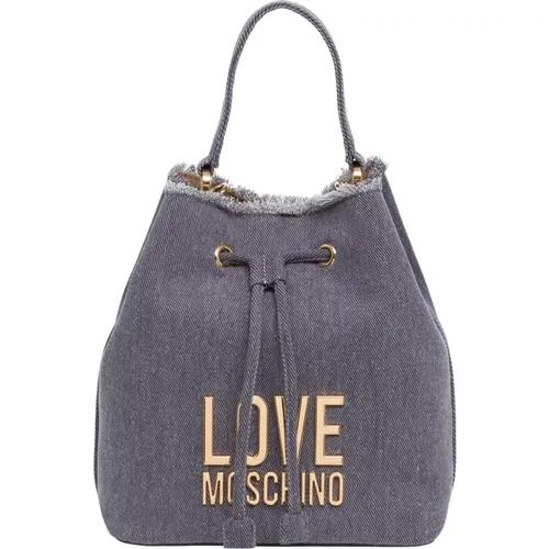 Logo Bucket Bag with Adjustable Strap , female, Sizes: ONE SIZE - Love Moschino - Modalova