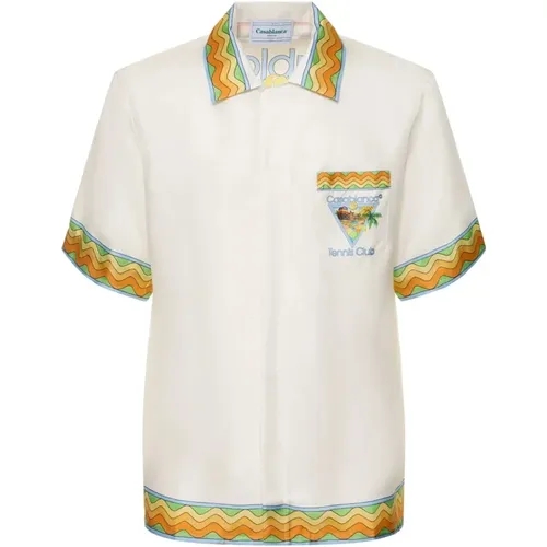 Silk Tennis Club Printed Shirt , male, Sizes: M - Casablanca - Modalova