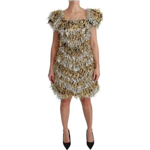 Luxuriöses Metallic Sheath Mini Kleid - Dolce & Gabbana - Modalova
