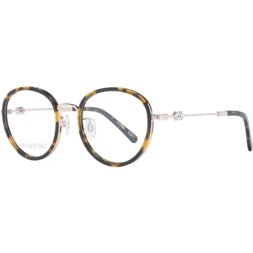 Braune Metall Runde Optische Brillen , Damen, Größe: ONE Size - Swarovski - Modalova