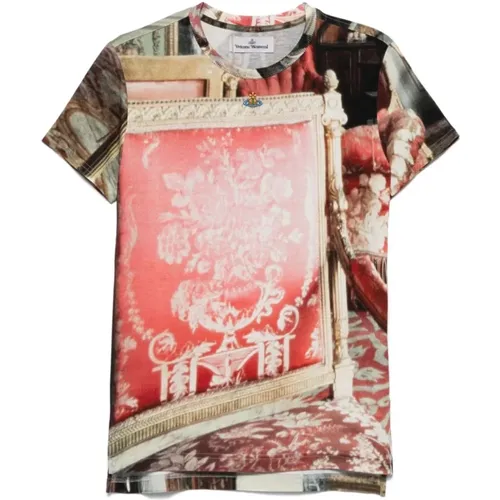 T-Shirt mit Grafikdruck und Rundhalsausschnitt - Vivienne Westwood - Modalova