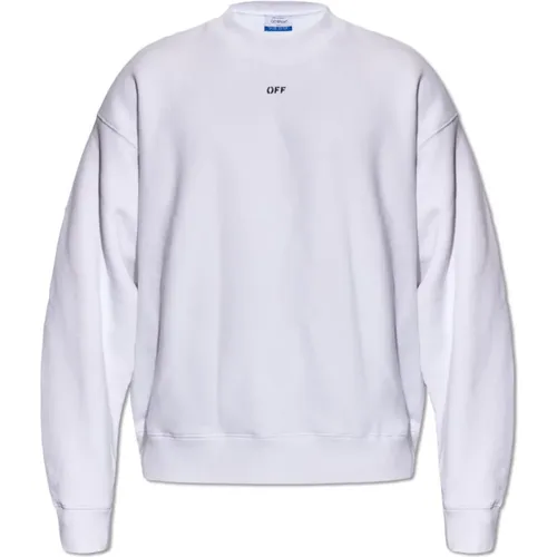 Off , Sweatshirt mit Logo , Herren, Größe: 2XL - Off White - Modalova