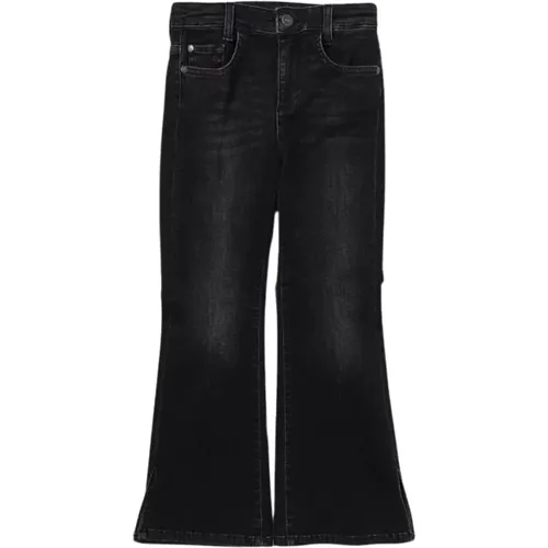 Schwarze Flared Jeans mit Mini-Schlitzen - Liu Jo - Modalova